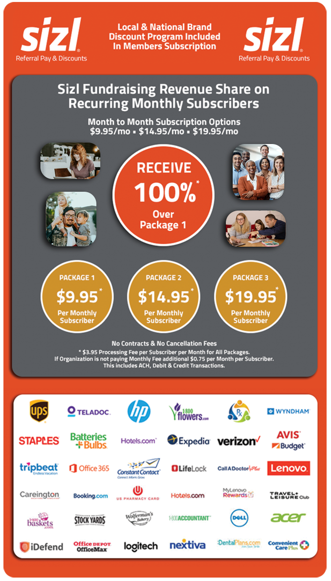 SIZL Fundraising Revenue Share Packages and National Brand Discounts